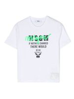 MSGM Kids t-shirt en coton à logo imprimé - Blanc