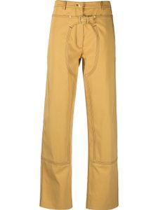 Stella McCartney pantalon droit à détail de boucle - Jaune