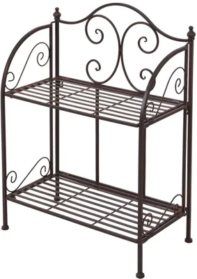 Premium Plantenrek Metaal, 2 verdiepingen - 48 x 27 x 65 cm