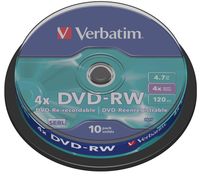 Verbatim DVD rewritable DVD-RW, spindel van 10 stuks