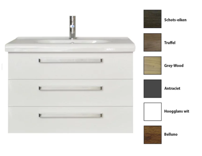 Sanicare Q9 badkamermeubel 3 laden 100 cm belluno