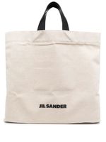 Jil Sander sac cabas en lin à logo imprimé - Tons neutres