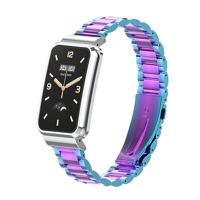 By Qubix - Metalen schakelband met case - Multicolor - Xiaomi Smart band 7 Pro