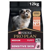 Pro Plan Hond Medium Puppy Sensitive Skin Hondenvoer, Puppybrokken - Gevoelige Huid, met Zalm, 12kg