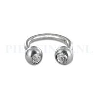 Circulair barbell 1.6 mm kristal - thumbnail