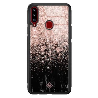 Samsung Galaxy A20s glazen hardcase - Marmer twist