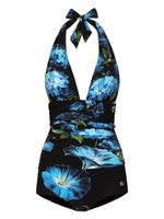 Dolce & Gabbana maillot de bain Bluebell à dos-nu - Bleu