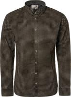 Shirt, l/sl, allover printed, stret black