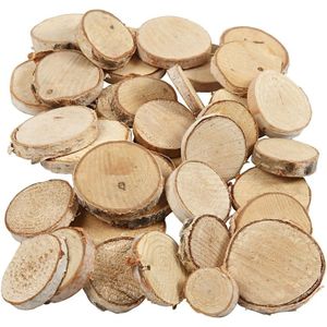 3x Kleine houten schijfjes mix 600 gram