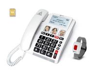 Geemarc CL9000 - Home Noodoproep Telefoon en Waterdichte SOS-Armband met Grote Knoppen, Versterkt Volume en Verlicht Display - Werkt Alleen met SIM-Kaart
