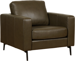 Donkergroene leren moderne fauteuil Match - Elegance leer Green (donkergroen leer)