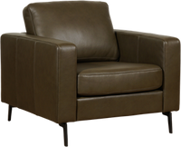 Donkergroene leren moderne fauteuil Match - Elegance leer Green (donkergroen leer) - thumbnail