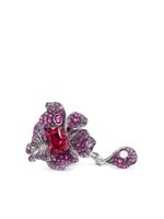 Anabela Chan bague Ruby Peony Butterfly en or blanc 18ct - Rouge