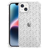 Apple iPhone 14 Plus Doorzichtige Silicone Hoesje Stripes Dots