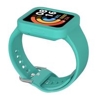 By Qubix - Siliconen band met case - Turquoise - Xiaomi Redmi Watch 2 (Lite)