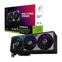ASUS ROG Strix GeForce RTX 5070 Ti OC Edition 16GB GDDR7 grafische kaart (PCIe 5.0, HDMI/DP 2.1, 3.2-sleuf, Axial-tech fans, MaxContact-ontwerp met dampkamer, fase-verandering GPU thermische pad, aura