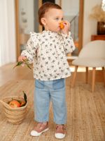 Babyblouse met ruches ecru - thumbnail