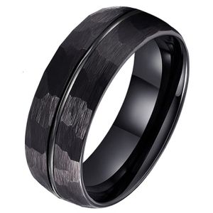 Tom Jaxon wolfraam Ring Facet Groef Mat Zwart-21mm