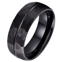 Tom Jaxon wolfraam Ring Facet Groef Mat Zwart-22mm