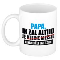 Papa financiele last mok / beker wit 300 ml - Cadeau mokken - Vaderdag   -