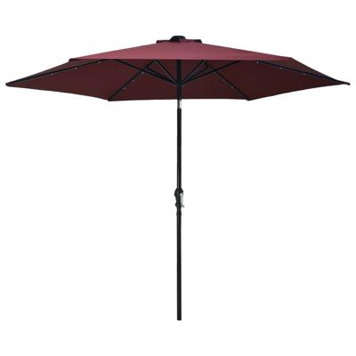 vidaXL Parasol met LED-verlichting en stalen paal 300 cm bordeauxrood vidaXL Parasol met LED-verlichting en stalen paal 300 cm bordeauxrood