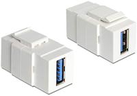 DeLock Keystone Module USB 3.0 A F.M > USB 3.0 A Female White, 86319 (> USB 3.0 A Female White)