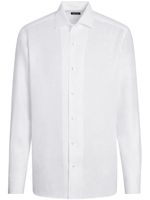 Zegna chemise en lin à manches longues - Blanc