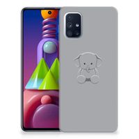 Samsung Galaxy M51 Telefoonhoesje met Naam Grijs Baby Olifant - thumbnail