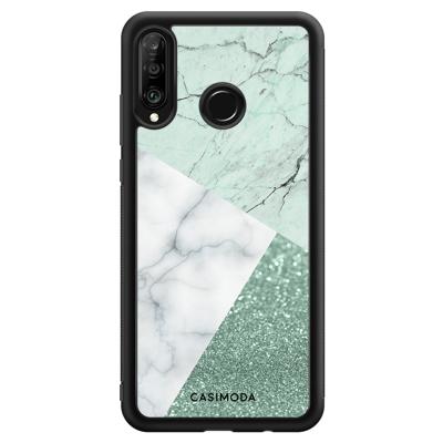 Huawei P30 Lite hoesje - Minty marmer collage