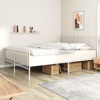 Bedframe met hoofd- en voeteneinde metaal wit 183x213 cm