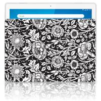 Lenovo Tab M10 Siliconen Hoesje Black Flowers