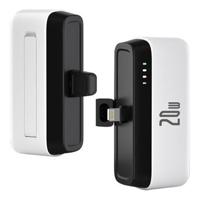 T160 Mini Draagbare Lightning Power Bank - PD 20W, 5000mAh - Wit - thumbnail