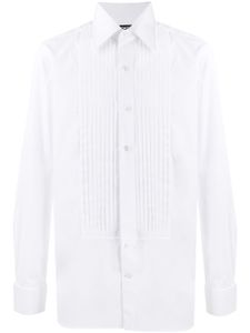 TOM FORD chemise à plastron plissé - Blanc