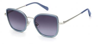 Fossil zonnebril 2104/G/S dames cat.3 wayfarer staal zilver/paars