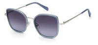 Fossil zonnebril 2104/G/S dames cat.3 wayfarer staal zilver/paars