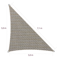 Driehoek 90º 5,00 x 5,00 x 7,10 meter