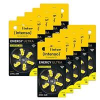 Intenso, Energy Ultra 7504416MP hoortoestelbatterijen, PR70, type 10, 10 verpakkingen à 6 stuks, geel