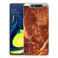 Samsung Galaxy A80 TPU Siliconen Hoesje Marmer Bruin - thumbnail