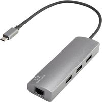 Renkforce Netwerkadapter/Hub 1 GBit/s USB-C 5Gbps, LAN (10/100/1000 MBit/s), USB 3.2 Gen 1 (USB 3.0) - thumbnail