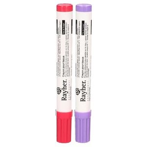 2x Textielstift dikke punt 2-4 mm fuchsia/lila