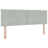 vidaXL Hoofdbord Diamant Blokken Ontwerp Lichtgrijs 140 cm Velvet