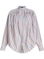 ETRO blouse froncé en coton à rayures - Bleu