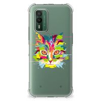 Nokia XR21 Stevig Bumper Hoesje Cat Color - thumbnail