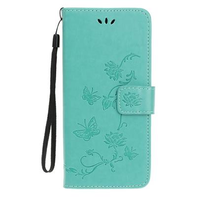 Shop4 - iPhone 12 mini Hoesje - Wallet Case Vlinder Patroon Groen Shop4 - iPhone 12 mini Hoesje - Wallet Case Vlinder Patroon Groen
