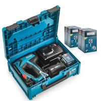 NOVUS TOOLS MetaBOX J-551 Accunietjes, set incl. 25.000 nietjes, voor platte draadklemmen 6-14 mm en spijkers 16 mm, compatibel met 18 V Li-Ion CAS accu, elektrische professionele nietmachine voor
