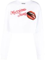 MOSCHINO JEANS sweat en coton à logo imprimé - Blanc - thumbnail