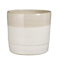 Mica Decorations Olof Bloempot - 26x26x24 cm - Terracotta - Creme