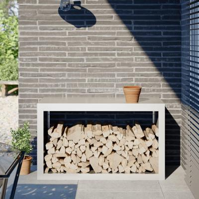 Haardhoutrek 100x40x60 cm staal wit