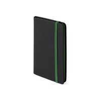 Notitieboekje met groen elastiek pu-leer kaft 9 x 14 cm   -