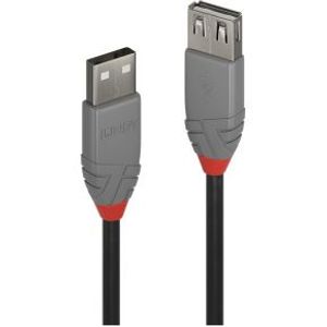 Lindy 36703 USB-kabel 2 m USB A Mannelijk Vrouwelijk Zwart, Grijs